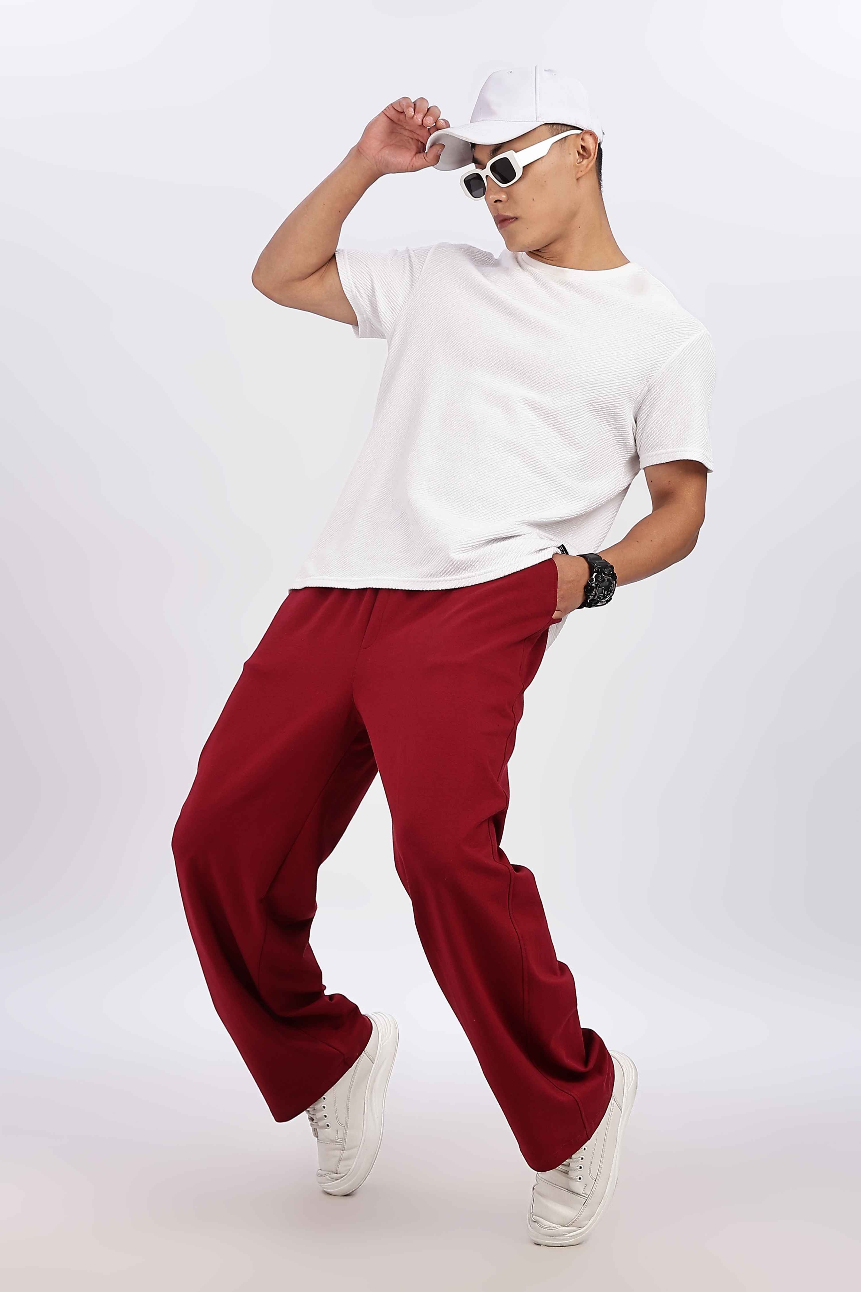 TROUSERS BAGGY FIT MAROON