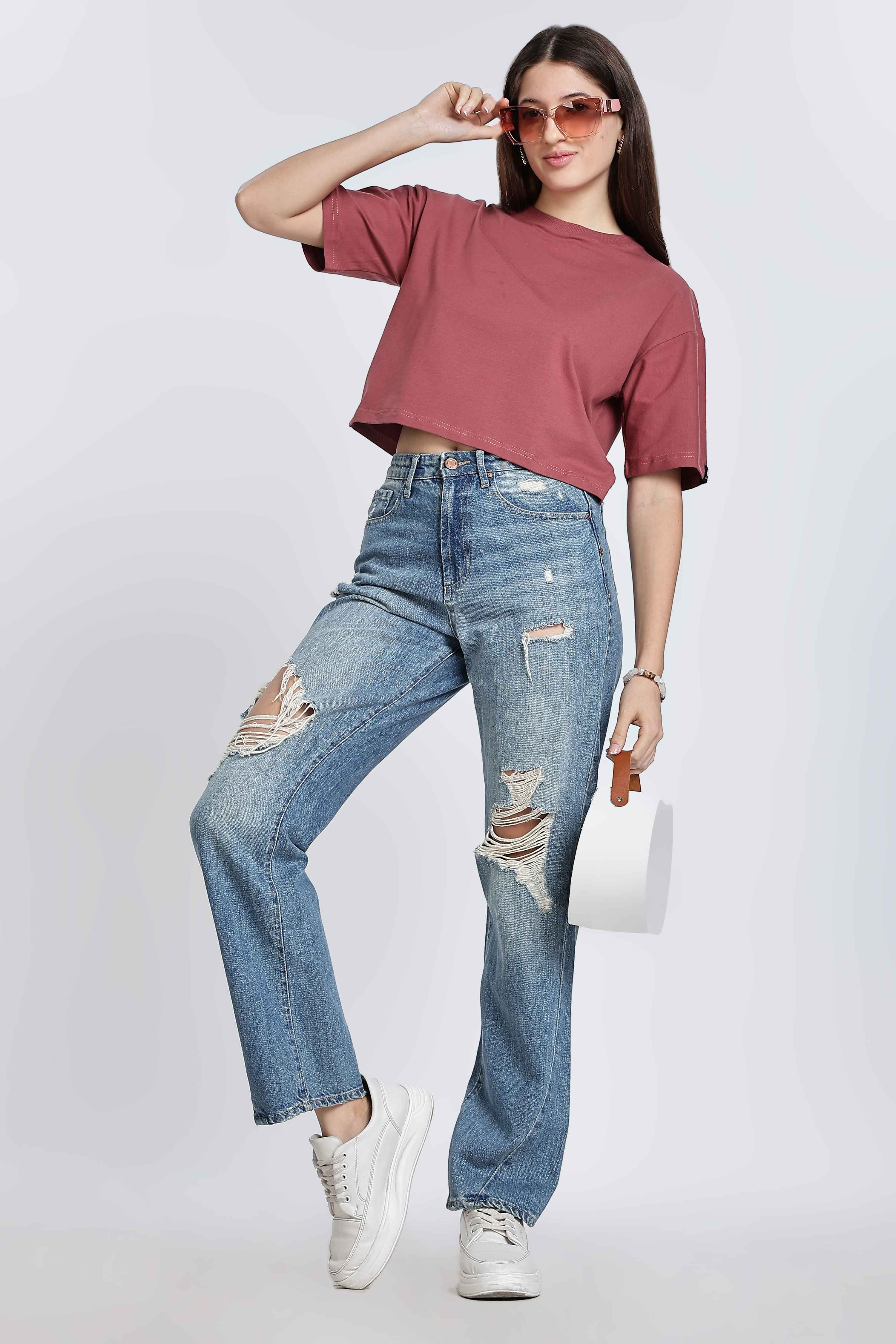 CROP TOP CORAL RED