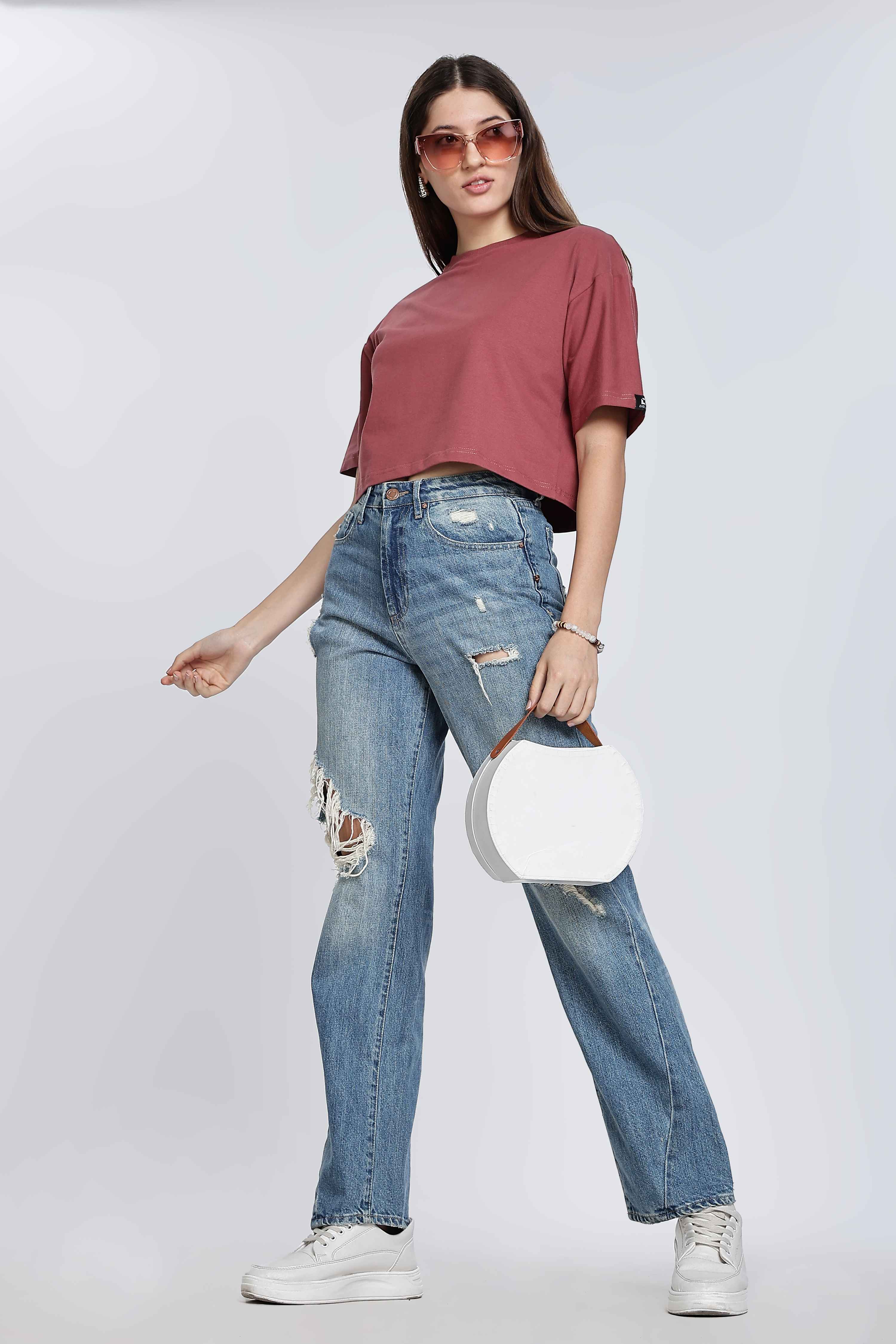 CROP TOP CORAL RED